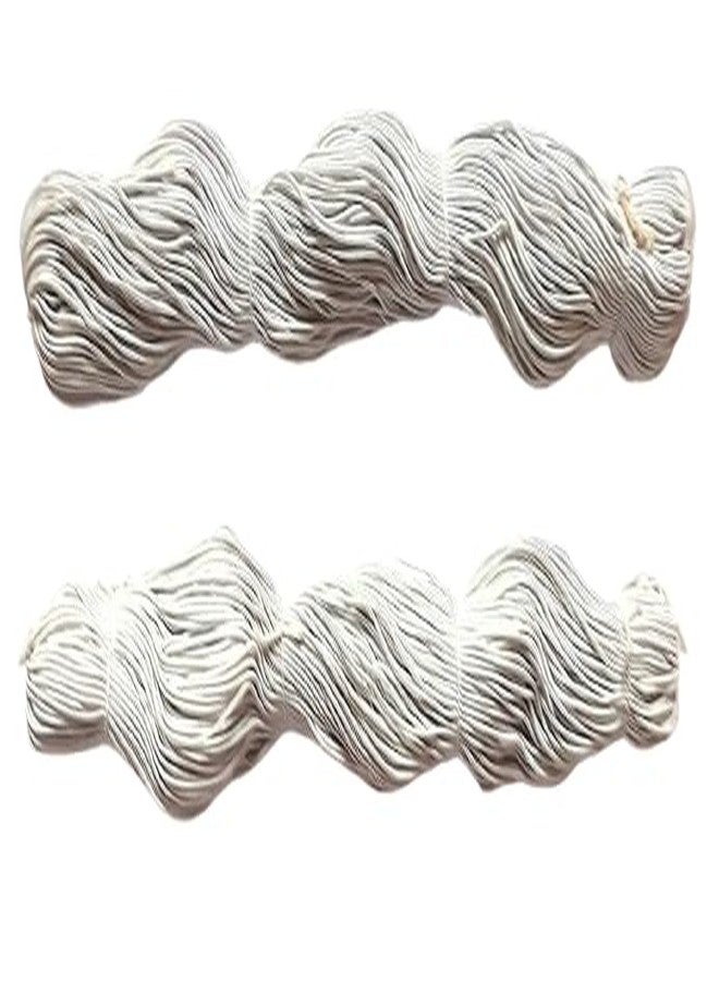 Hesch 9 Bobbin Elastic Thread Pack of 2, White, 10 Meters - Image 1